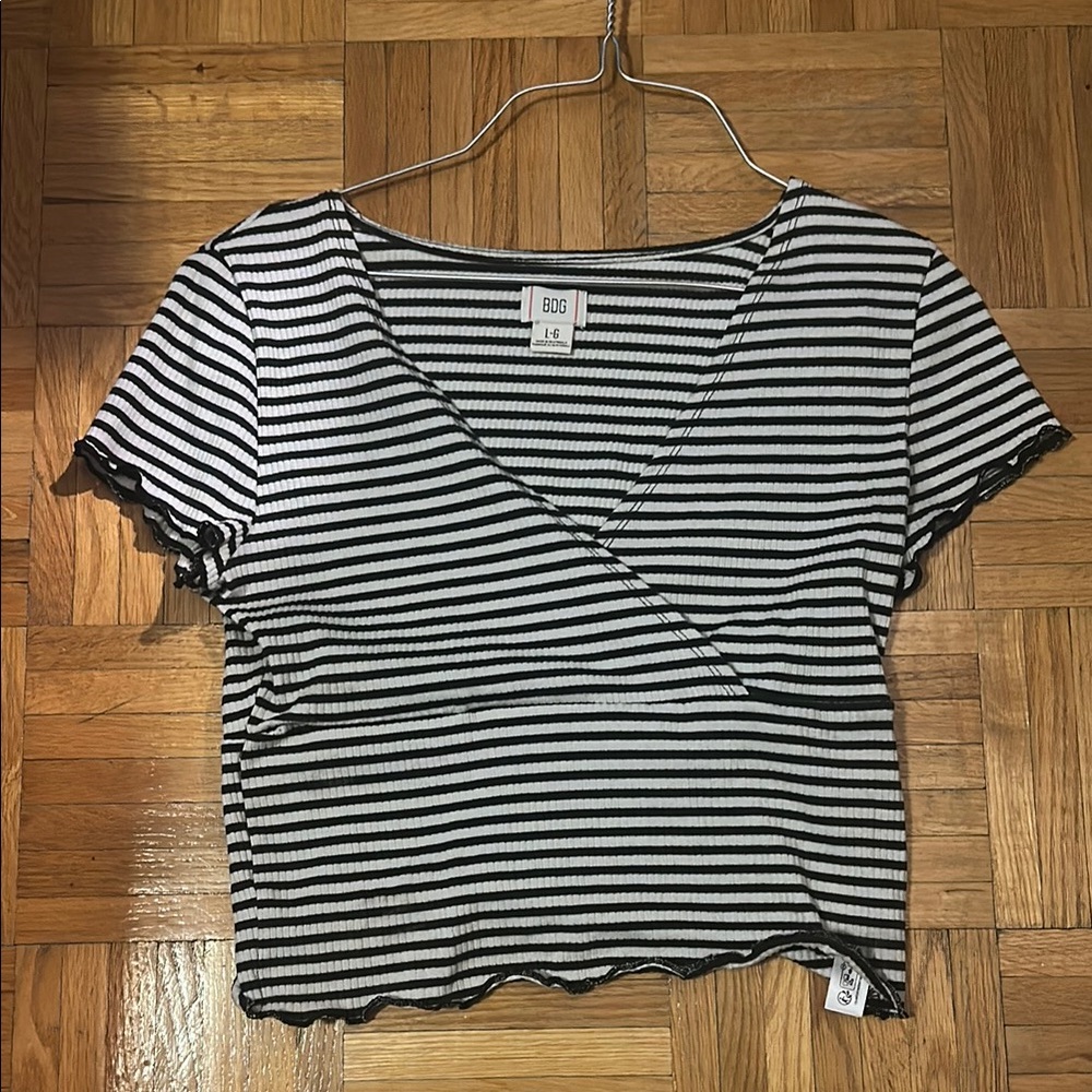 BDG Black and White Striped Women's Top